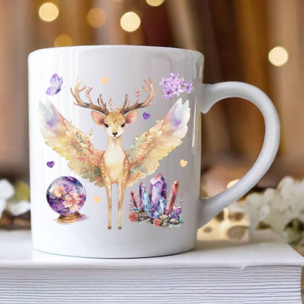 Celestial Deer Ceramic Mug for wholesale by Les Moonettes