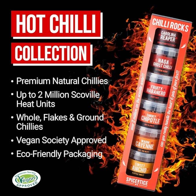 Spicentice - Wholesale Dried spice mix - World's Hottest Chilli Pepper Set | 6 Fiery Chilli pots2