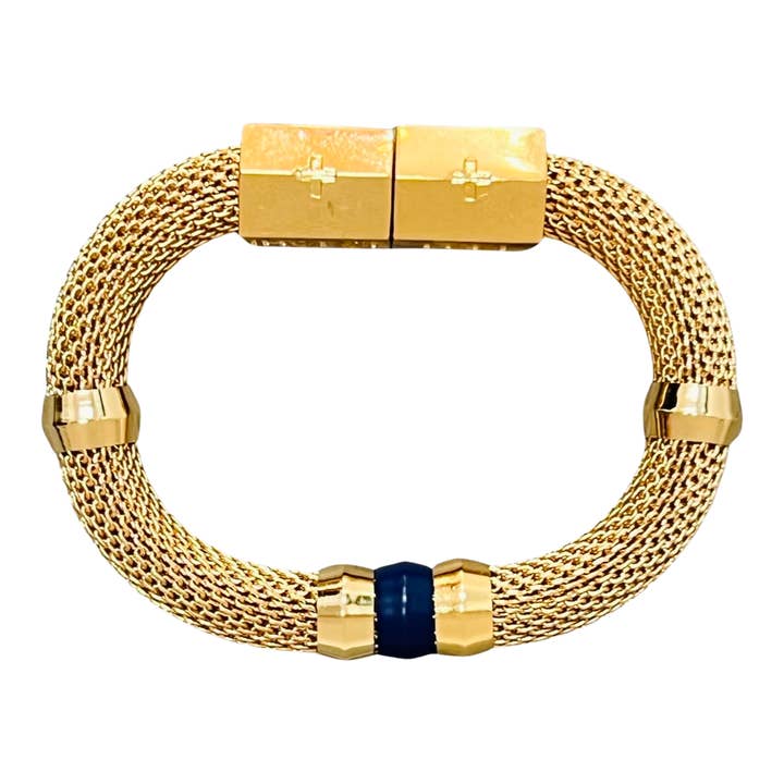 Mesh Candy Bracelet Navy for wholesale by Holst and Lee