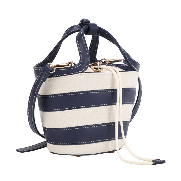 LIZZY CANVAS COM BOLSA A TIRACOLO LISTRADA EM PU por atacado de KAYLA+AVA