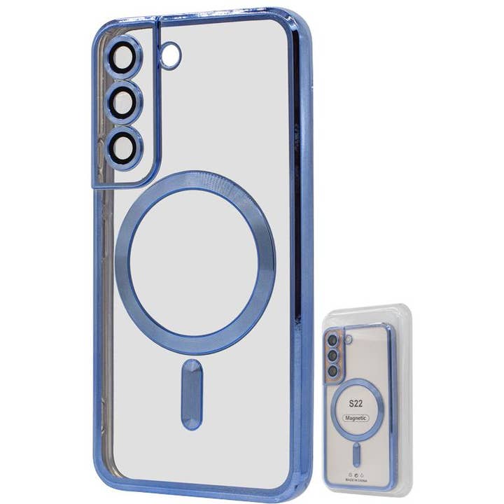 Funda de TPU S22 con imán metálico al por mayor azul para venta al por mayor de Mighty Wireless