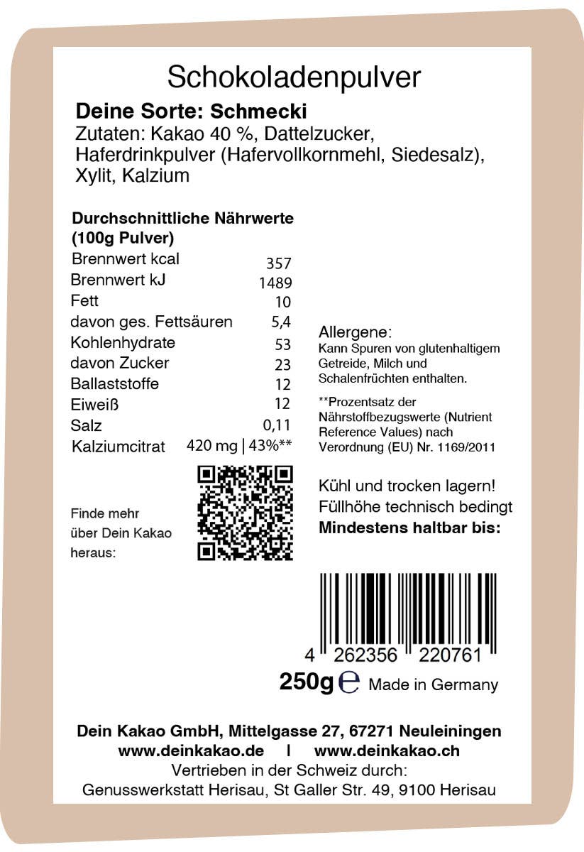 Dein Kakao – Großhandel Kakao/Heiße Schokolade – Schmecki Dein Kakao | vegan | Schokoladenpulver | Kinder7