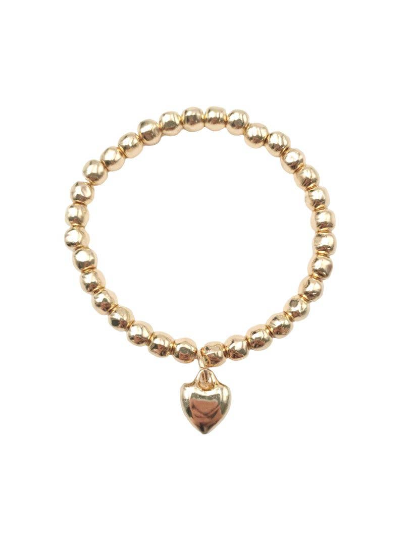 Status Collections - Wholesale Charm/dangle bracelet - Gold Finish Heart Bracelet
