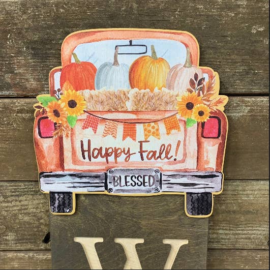 Birch and Boulder LLC - Wholesale Sign - Autumn Truck Birch Outdoor Sign Topper
