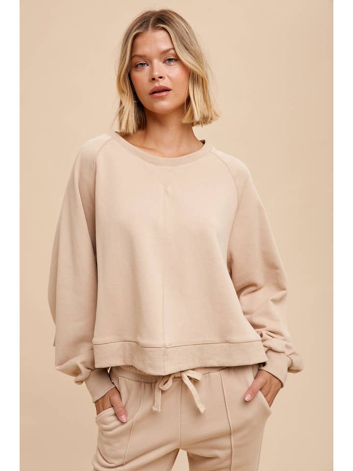 In Loom - Wholesale Sweatshirt - Women's - GARMENT WASHED RAGLAN PULLOVER SWEATSHIRT1