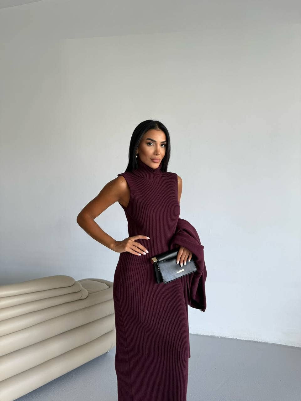 Design company-Fatma Balkir - Vendita all'ingrosso Vestito - Donna - Abito lungo in maglia e set di cardigan lungo coordinato3