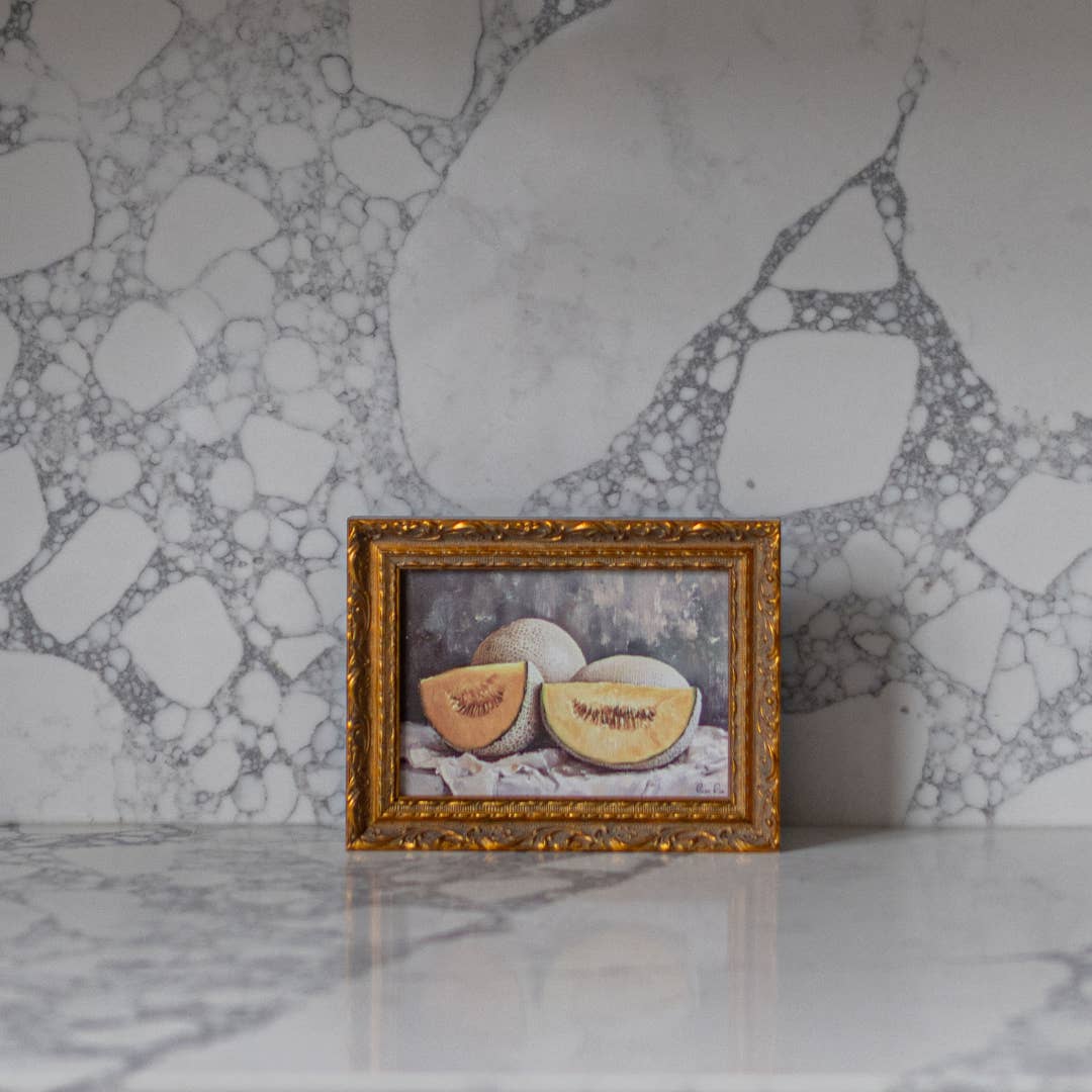 Luxe B Co – Großhandel Kunstdruck – Vintage Cantaloupe | Von französischem Messing inspiriertes, goldgerahmtes Kunstwerk