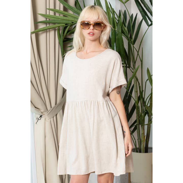 Robe trapèze en lin boutonnée pour la vente par salt & bit