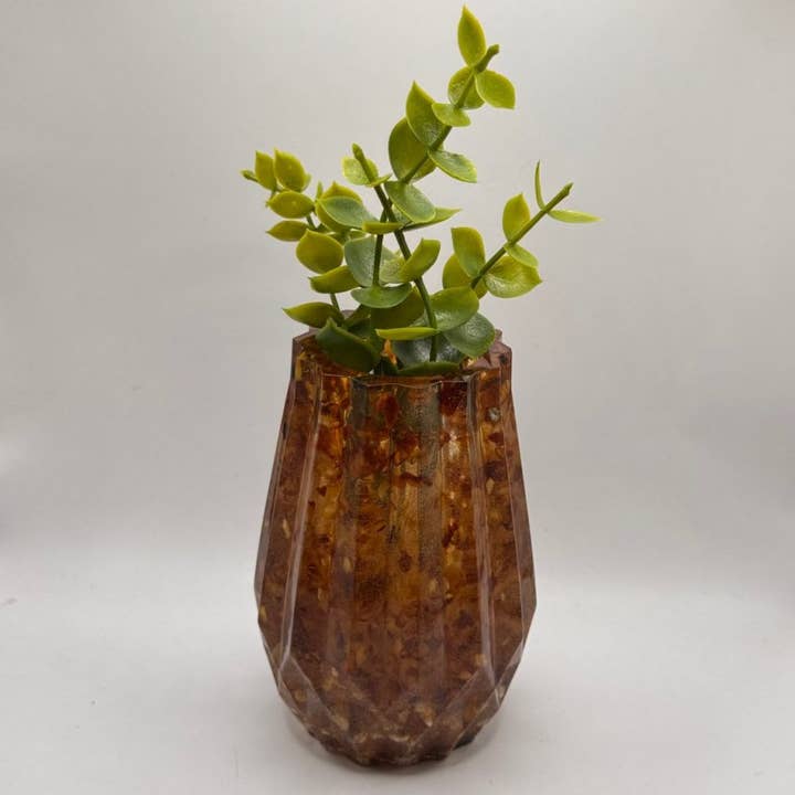 Handmade Vase Decorative with Amber for Flowers Gift Home decor USA KIZIMA for wholesale by KIZIMA