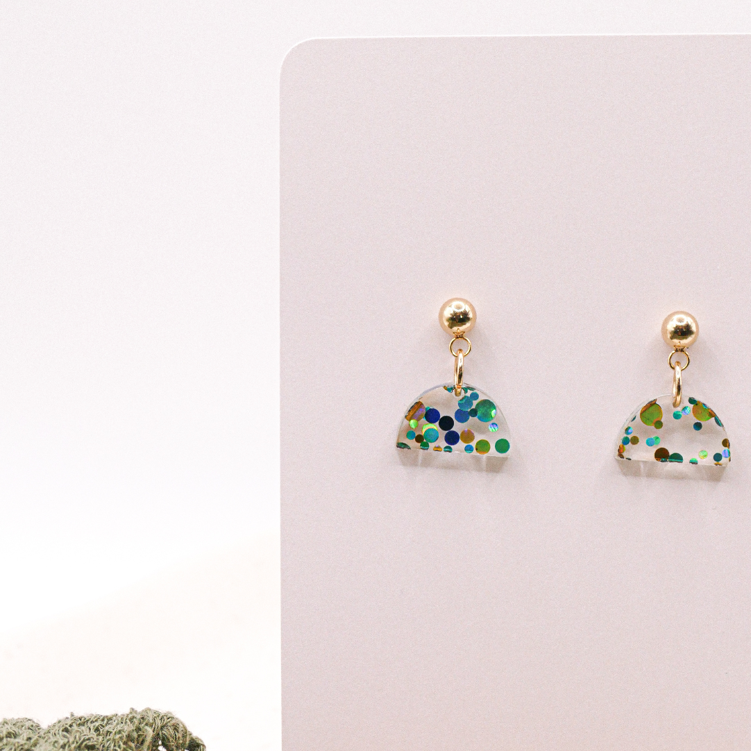 Tilda&Theo - Wholesale Dangle Earrings - Confetti semicircle acrylic stainless steel/sterling earrings7