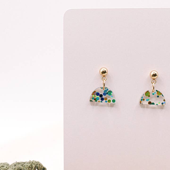 Tilda&Theo - Wholesale Dangle Earrings - Confetti semicircle acrylic stainless steel/sterling earrings7