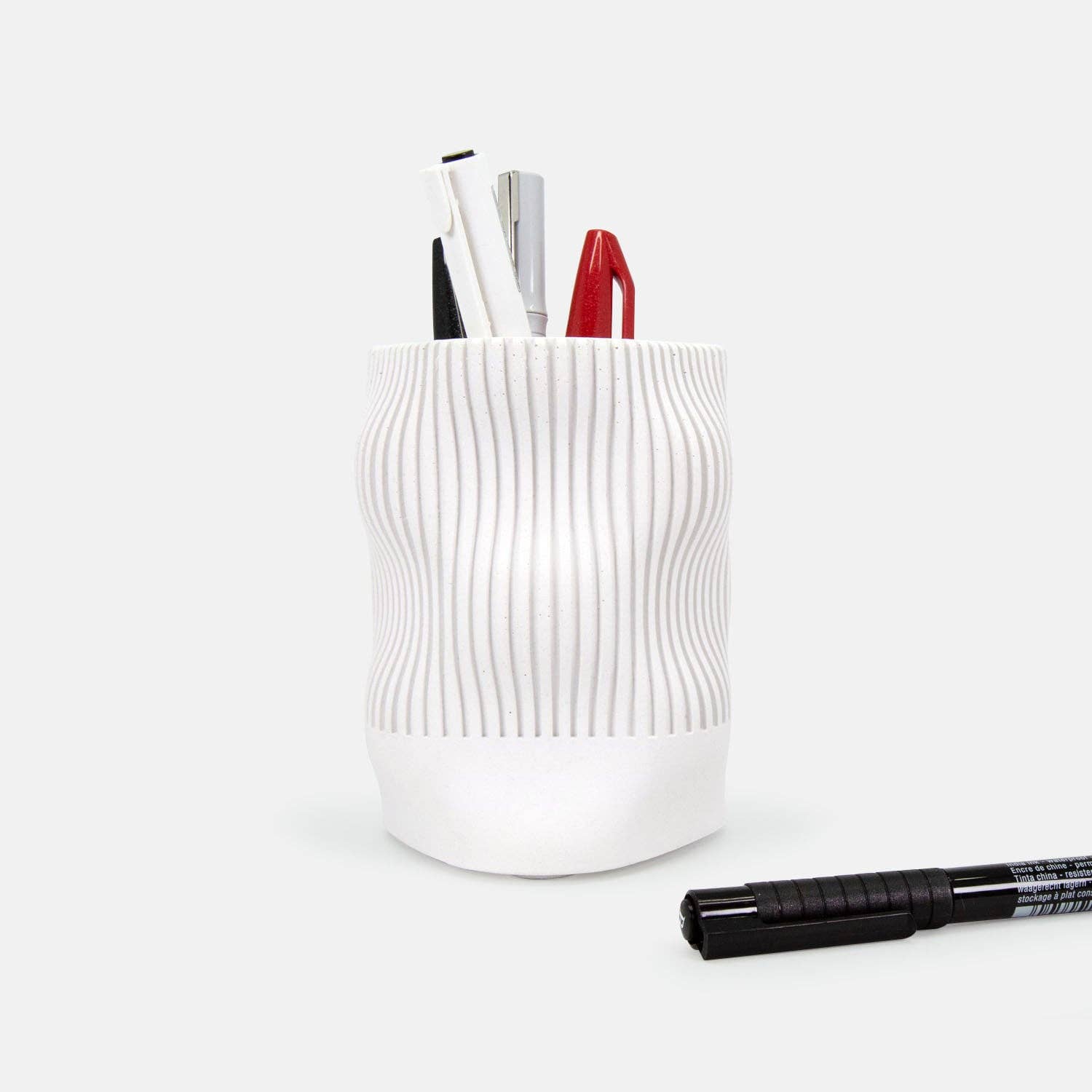 MMEP. – Engroshandel Penne- og blyantholder – Stribet Beton Pen Holder | Tilbehør til skrivebordsplader til kontor og hjem | Tilbage til skolen gave6