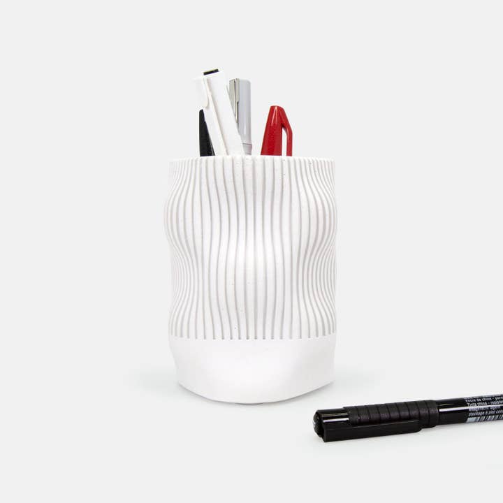 MMEP. – Engroshandel Penne- og blyantholder – Stribet Beton Pen Holder | Tilbehør til skrivebordsplader til kontor og hjem | Tilbage til skolen gave6