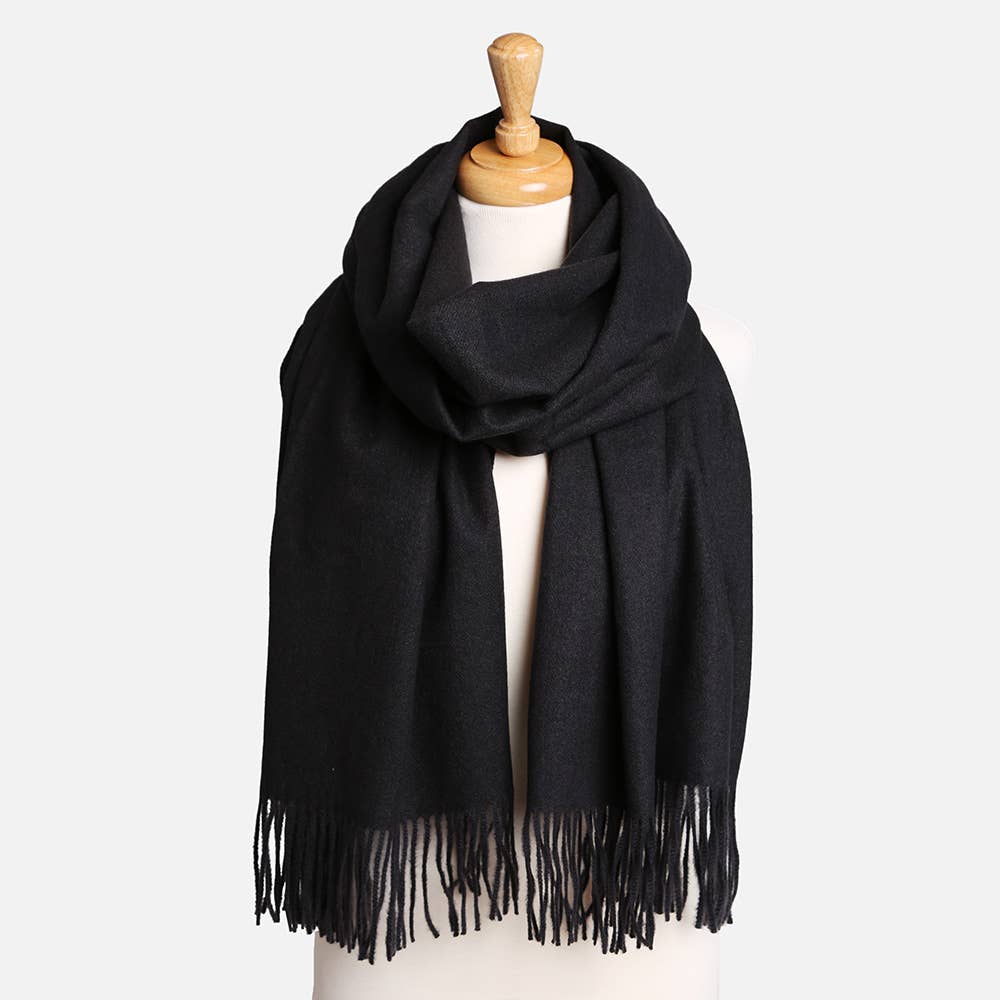 Sensibling Corp. – wholesale Scarf – Women's – Solid Oblong Scarf with Tassels8