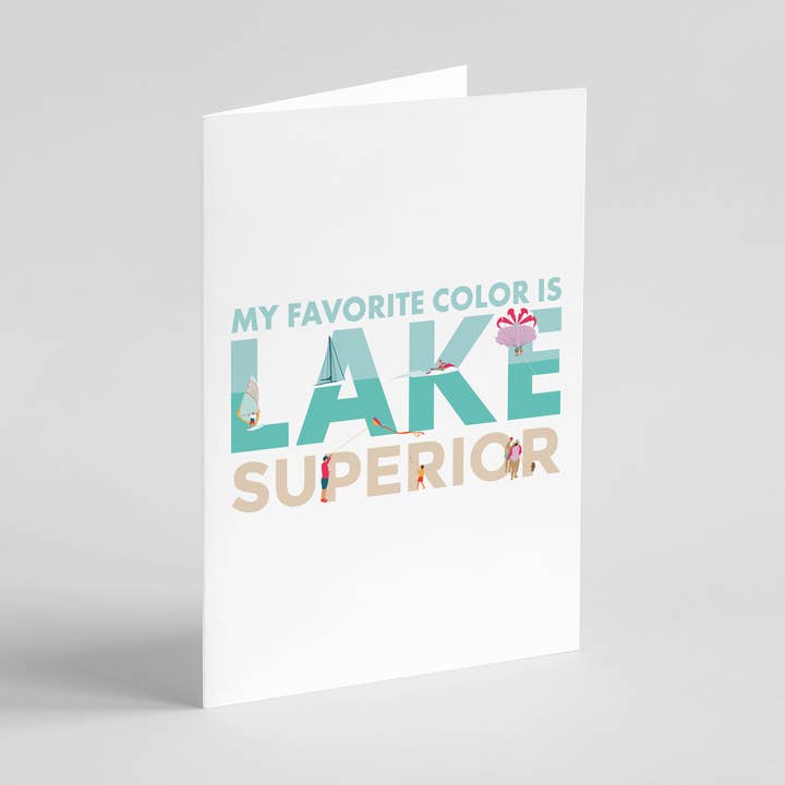 Meine Lieblingsfarbe ist Lake Superior Grußkarte für den Großhandel von Byway Press