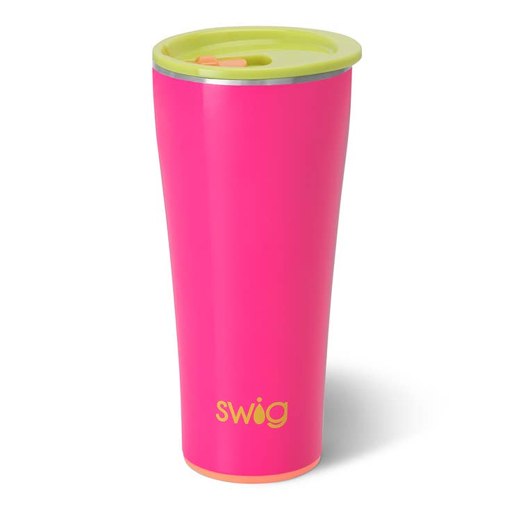 Swig Life Tumbler - Coral Insulated Stainless Steel - 32oz - Dishwasher Safe with A Non-Slip Base