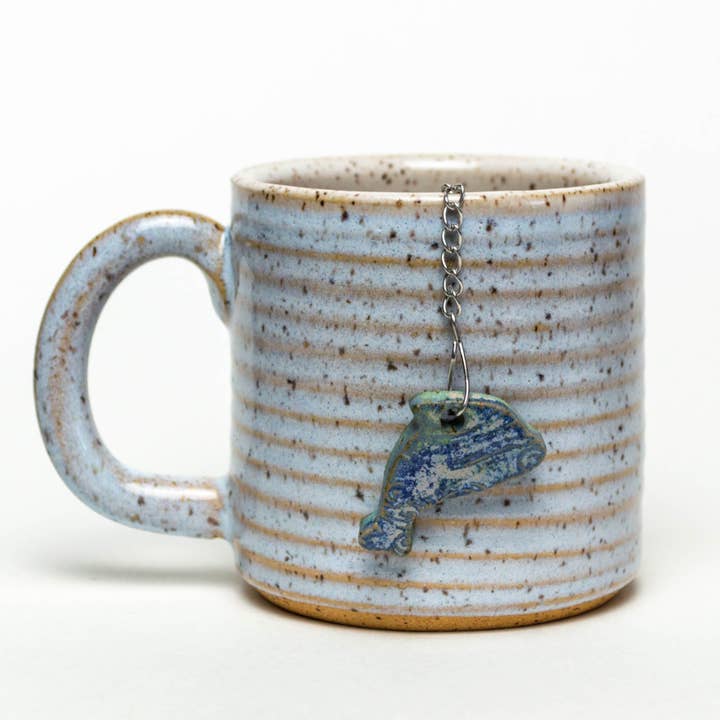 White Squirrel Clayworks - Wholesale Tea Strainer/Infuser - Ceramic Dolphin Charm Tea Ball Infuser/Steeper - Handmade