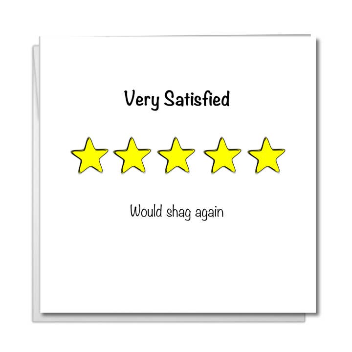Biglietto sexy per compleanno, San Valentino o anniversario, molto soddisfatto, per fidanzato, marito, amante o per lui. Adulto, maleducato, cattivo, impertinente per la vendita all'ingrosso da parte di Swizzoo Cards