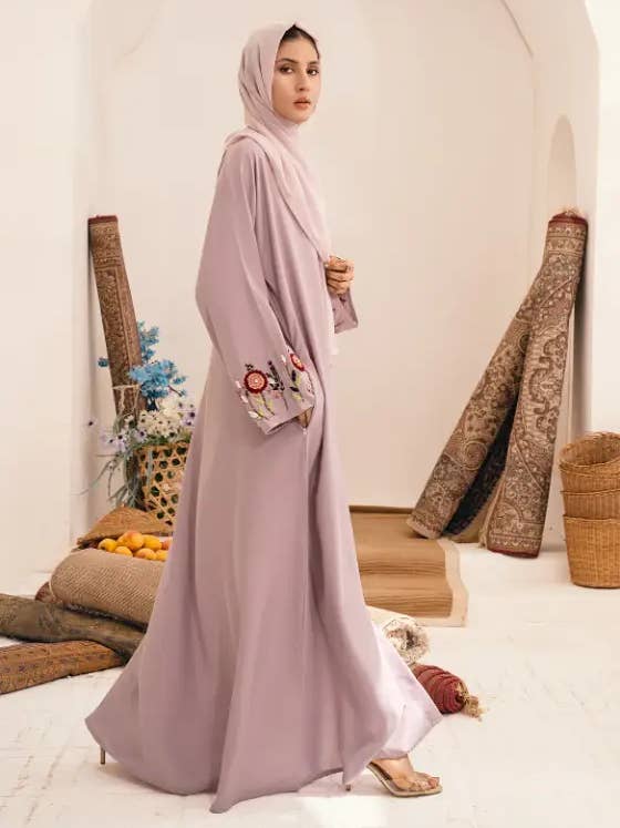 Multi Colored Amwaj Embellished Abaya for wholesale on Faire1