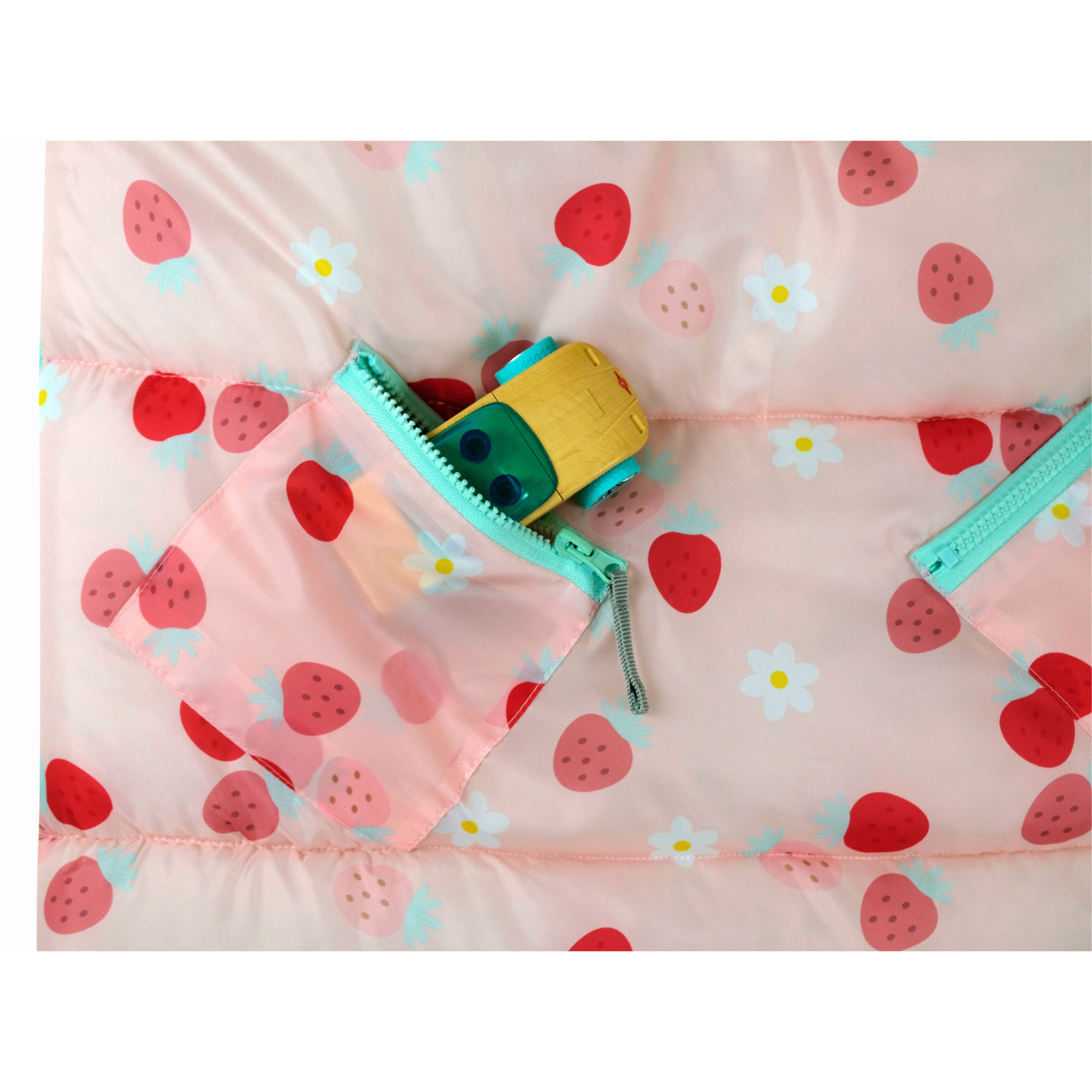 Mimish - Wholesale Sleeping Bag - Kids - Sleep-N-Pack: Packable Sleeping Bag, Little Kid 3-6 yrs - Strawberries & Daisies7