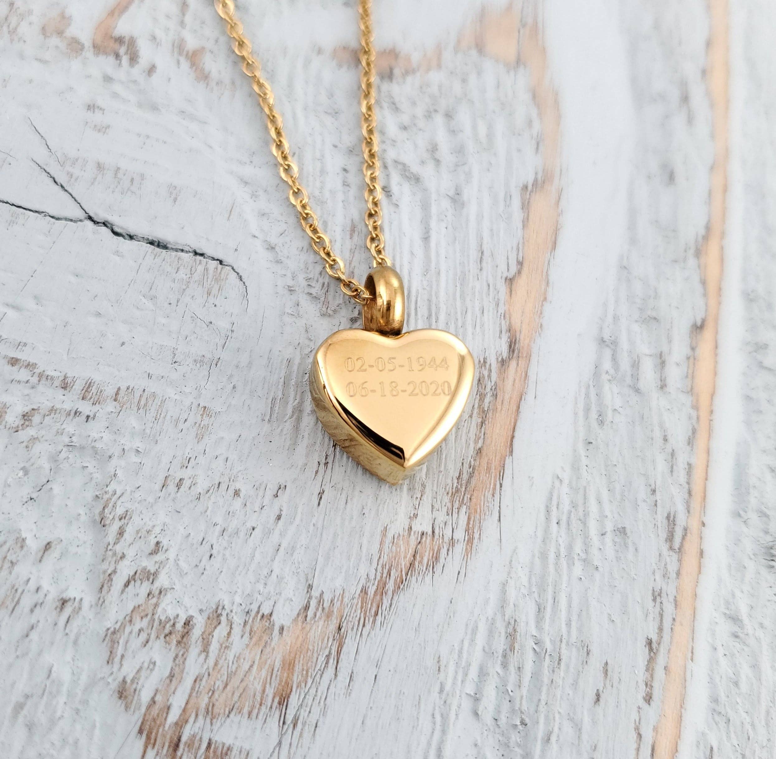 Just Vial - Vente Colliers à pendentif - Petit pendentif en forme d'urne en forme de cœur en or - Acier inoxydable doré3