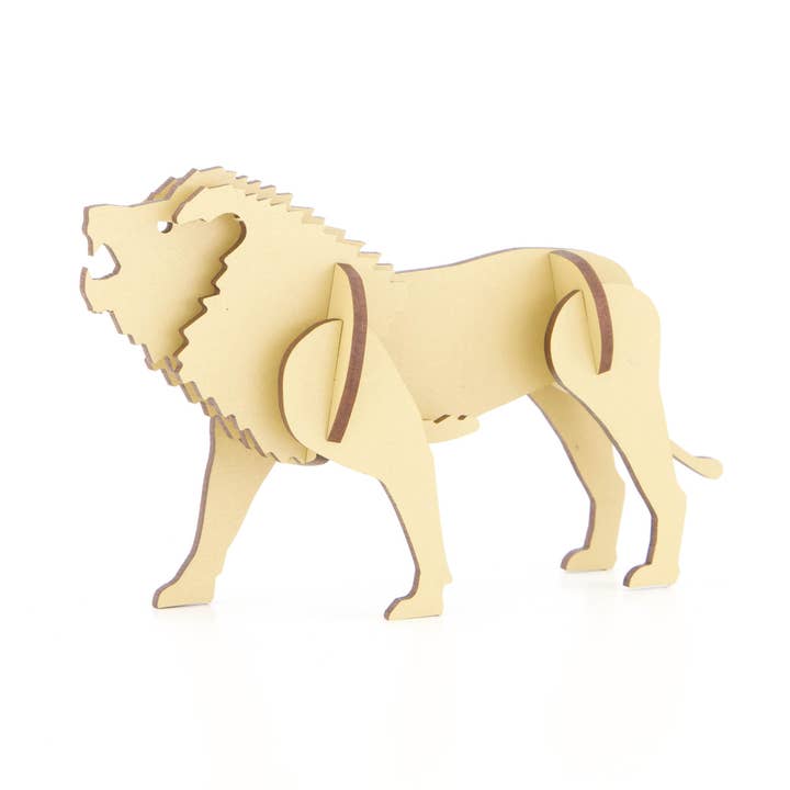Lion Wooden Kitset (Medium), 3D Puzzle for wholesale by LITTLE AND WOOD