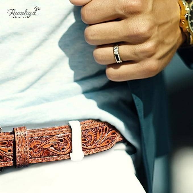 RAWHYD Leather Co. - Vente Ceinture – homme - Ceintures Western en cuir RAW HYD pour hommes - Ceintures de cowboy pour hommes - Ceinture Western pour hommes sans boucle - Ceinture de cowboy pour hommes de 1,5" de large5