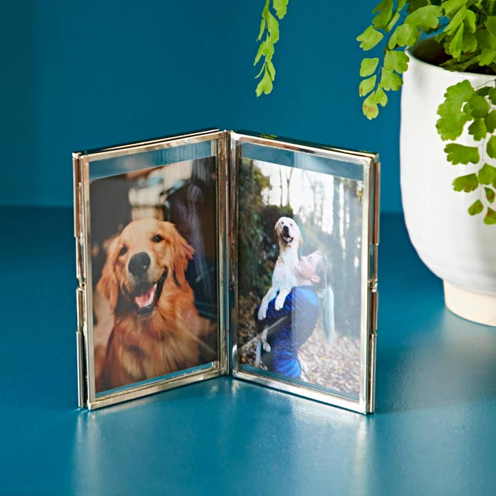 The Paper High Gift Company Limited - Wholesale Picture Frame - Recycled Metal Glass Double Photo Frame