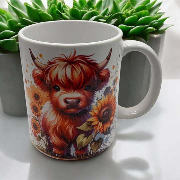 Highland Cow Kaffekrus 11oz Tekop Gave til Kaffelskere for engroshandel hos simply creative