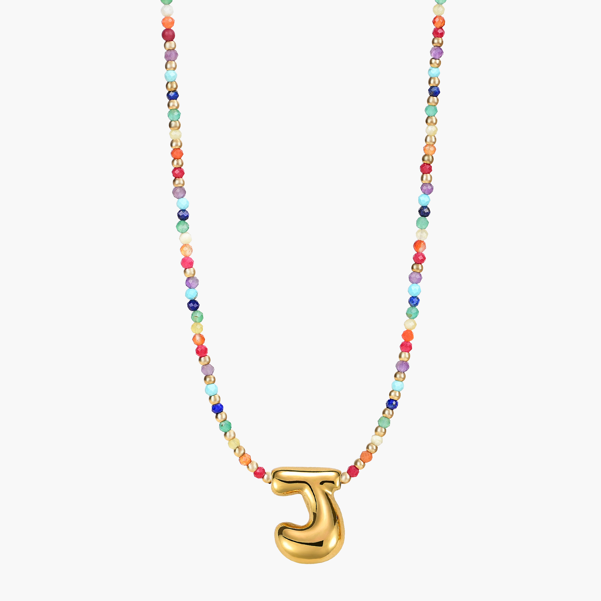 Cape Diablo – wholesale Pendant/charm necklace – Rainbow Bubble Letter Initial Necklace for Valentine's16
