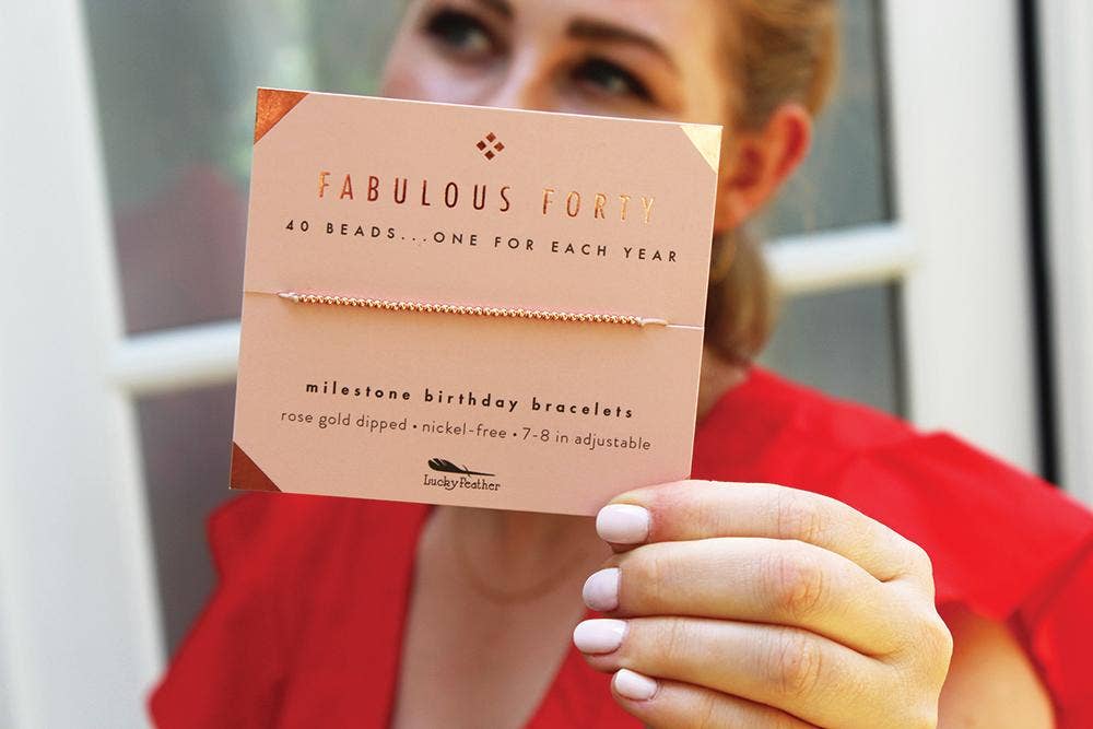 Lucky Feather - Wholesale Beaded Bracelet - 40th Milestone Birthday Bracelet - A Bead for Each Year2