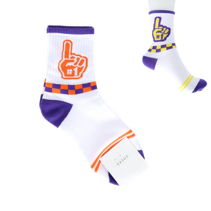 SP Sophia Collection - Wholesale Socks - Women's - Foam Hand Graphic Cotton Knit Women's Crew Socks