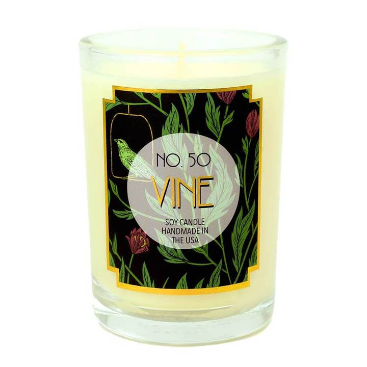 Bougie cire de soja parfumée à la vigne pour la vente par ACDC Co.