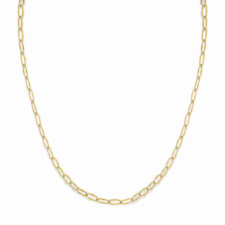 Charm Necklace + Yellow Gold Oval Textured Chain for wholesale by Congés