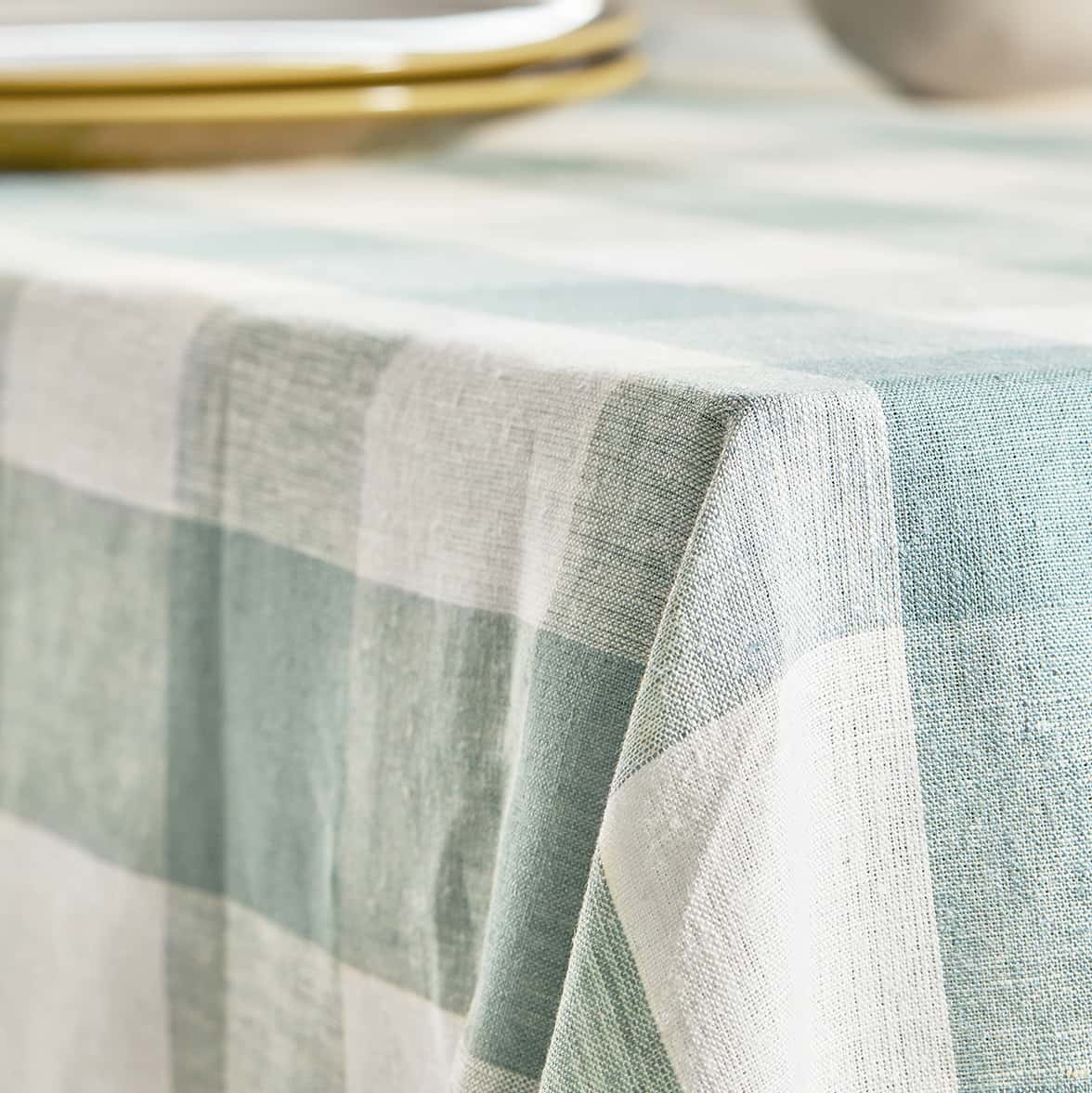 Sophie Allport - Wholesale Tablecloth - Teal Gingham Linen Tablecloth1