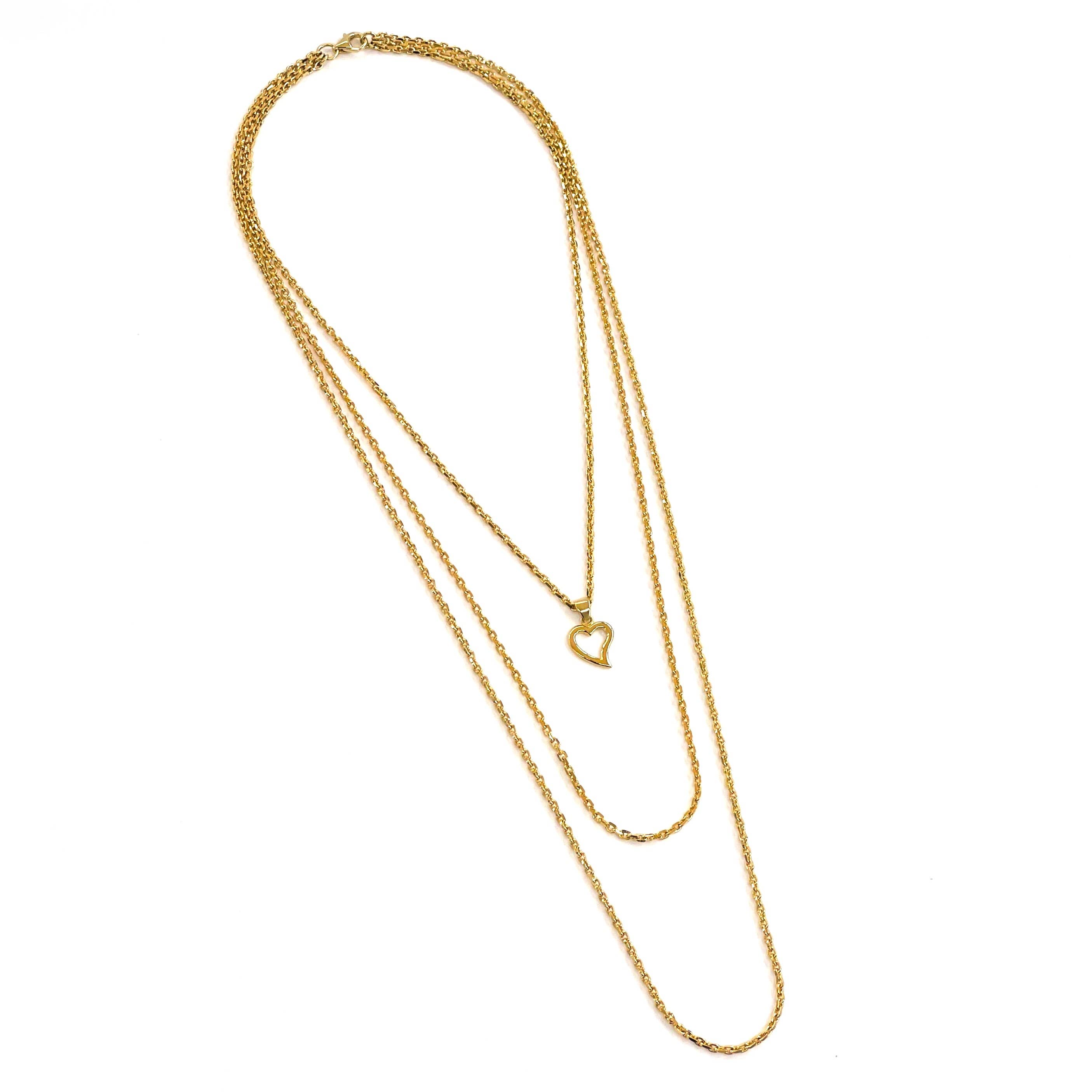 GI.OTTO - Wholesale Pendant/Charm Necklace - Shiny Trio Necklace 76 cm Gold2
