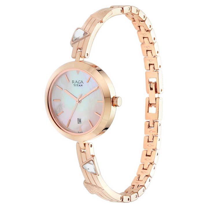 Titan - Wholesale Wrist Watch - Women's - Titan Raga Viva Mother of Pearl Dial Women Watch With Metal Strap1