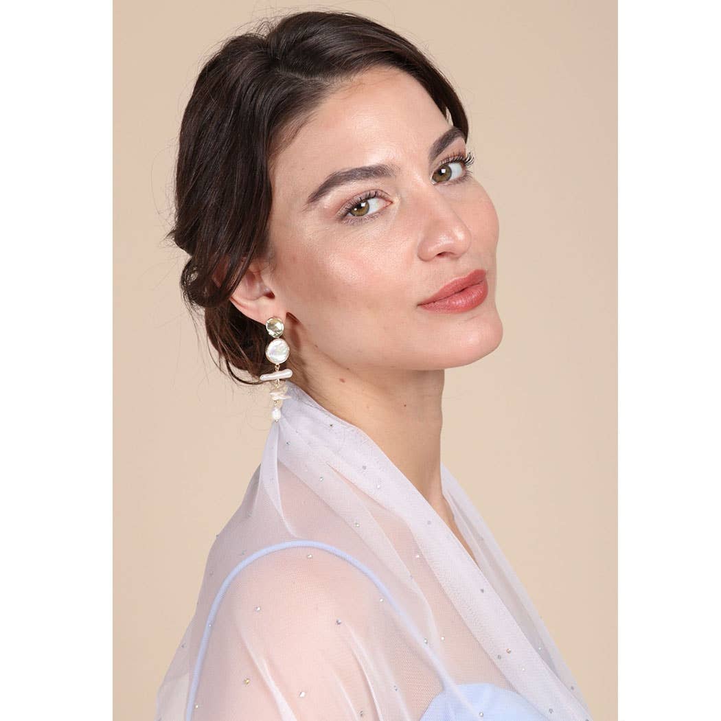 SAACHI - Vendita all'ingrosso Orecchini pendenti - Orecchini pendenti con perle barocche2