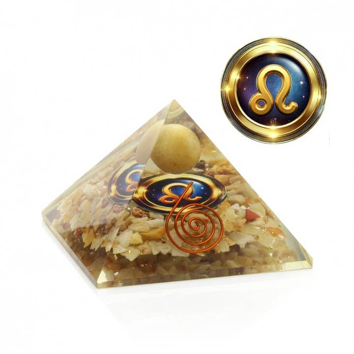 UniArt - Wholesale Spiritual Stone/Crystal - Orgonite pyramid with zodiac symbol4
