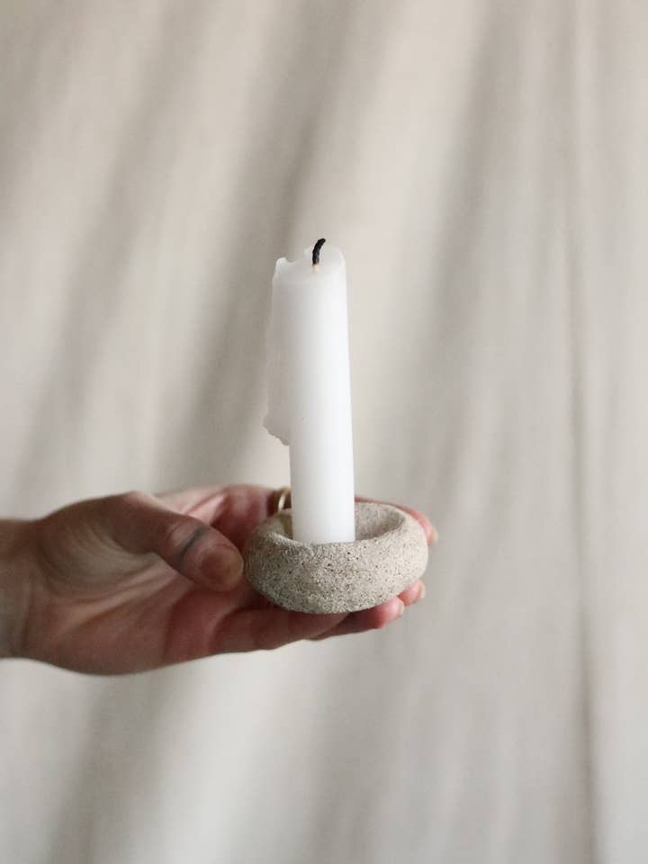 Gathered Earth Sculptural Candle Holder for wholesale by Of The Earth