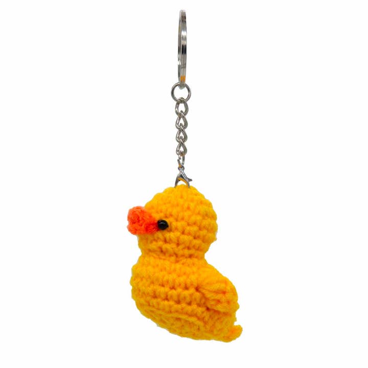 Yellow Rubber Duck Crochet Keyring for wholesale on Faire2