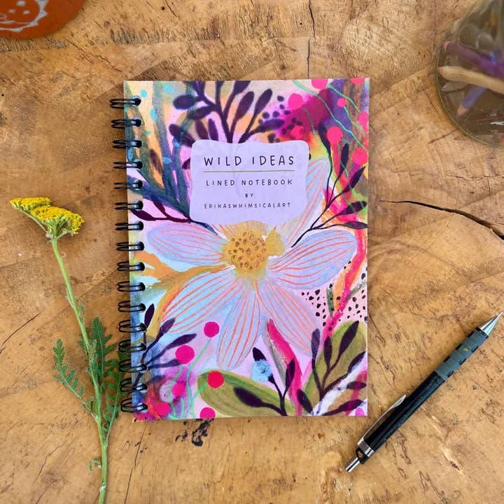 Erika's Whimsical Art – wholesale Notebook – Wild Ideas -A5 Handmade Notebook / Illustrated Journal 2