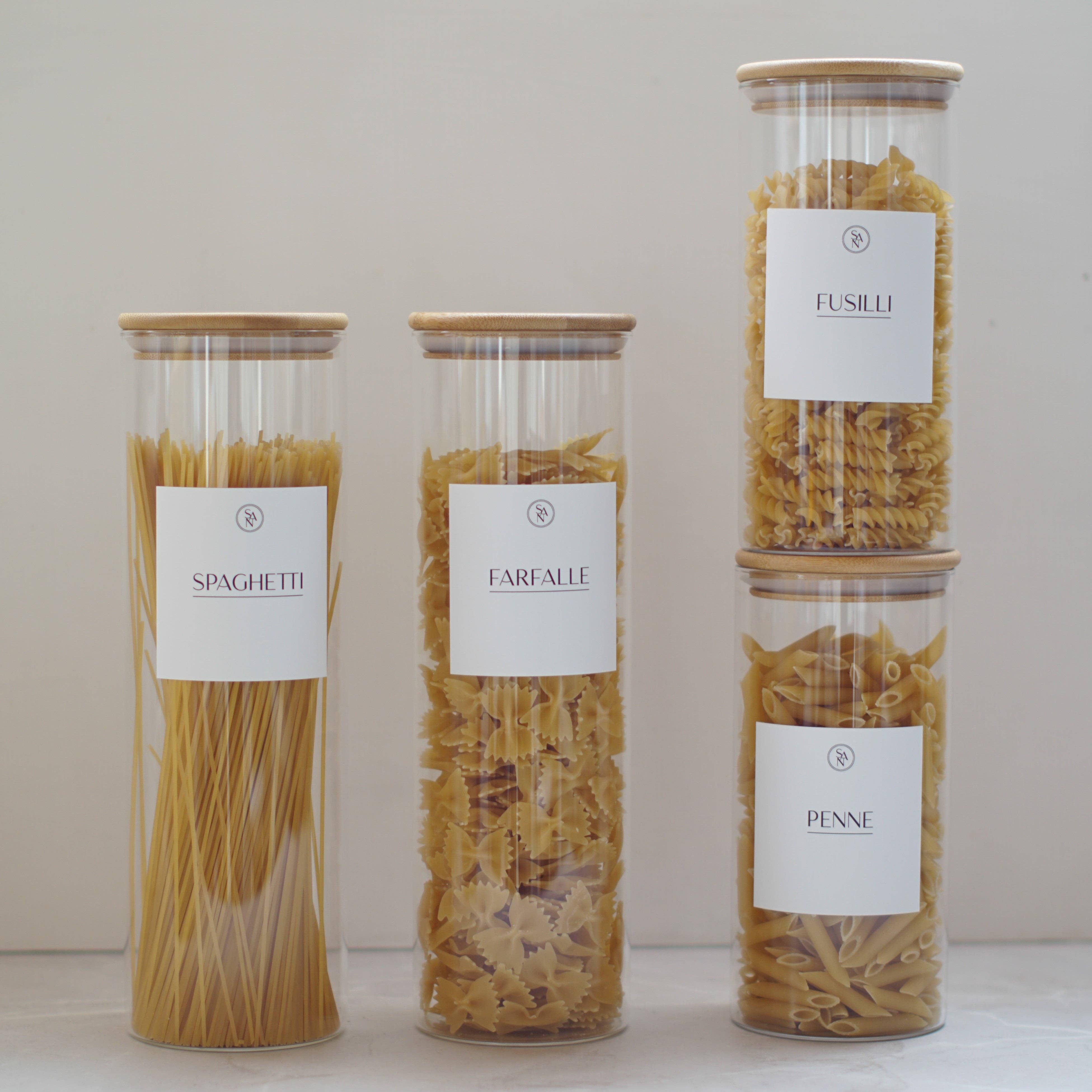 So At Nature - Wholesale Food Storage Container - Pasta Pantry Set - 4 Airtight Jars with Waterproof Labels10