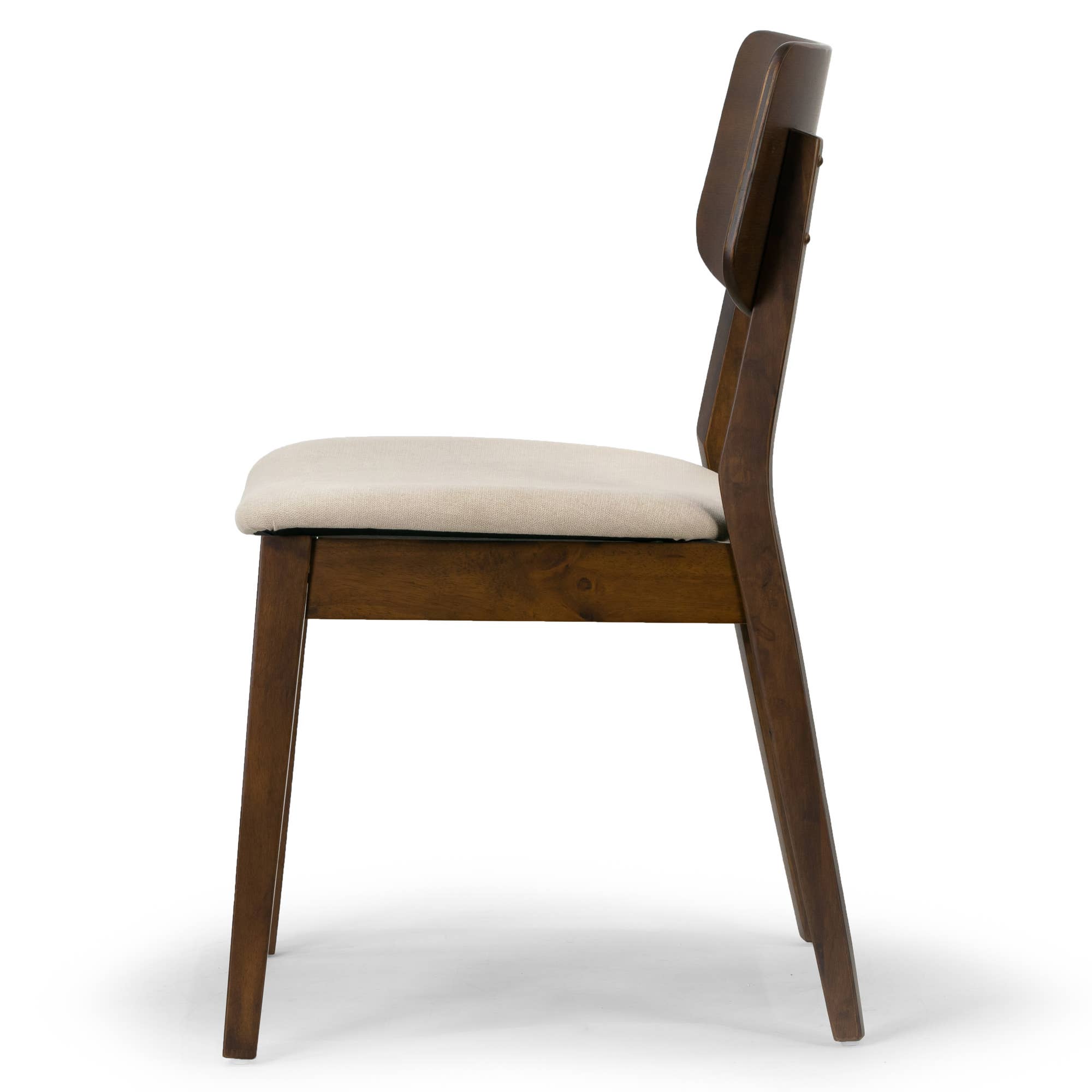 Glamour Home - Wholesale Chair - Set of 2 Astin Dark Brown Wood Chair with Beige Fabric Seat5