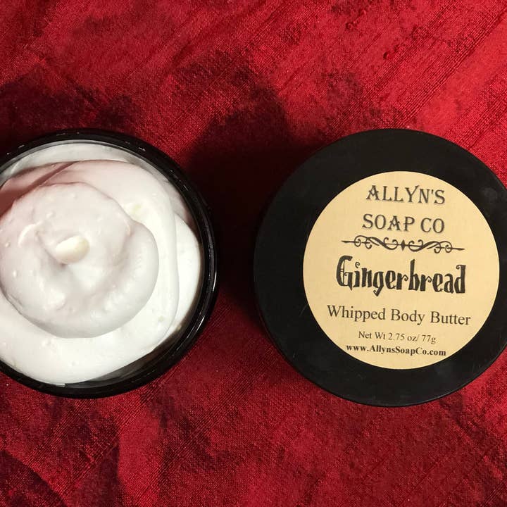 Gingerbread Whipped Body Butter for wholesale by Allyn’s Soap Co.