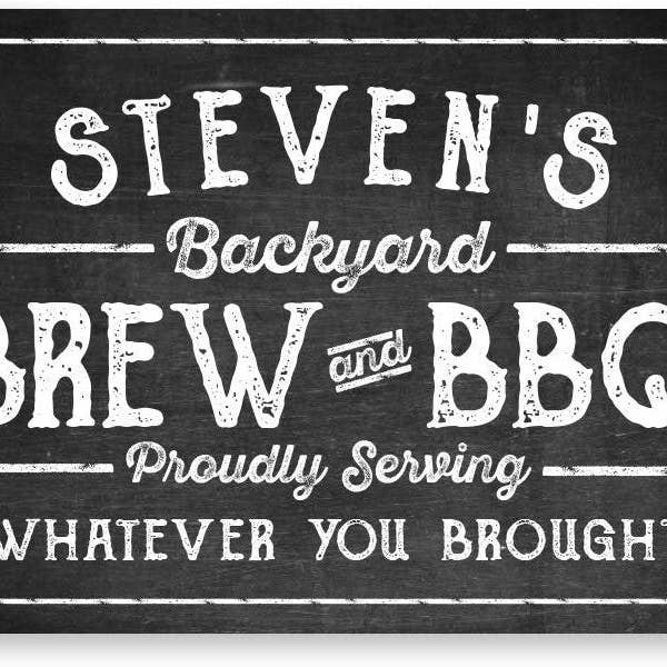 4 Wooden Shoes - Wholesale Sign - Personalized Chalkboard Look Brew & BBQ Metal Sign 8 X 12