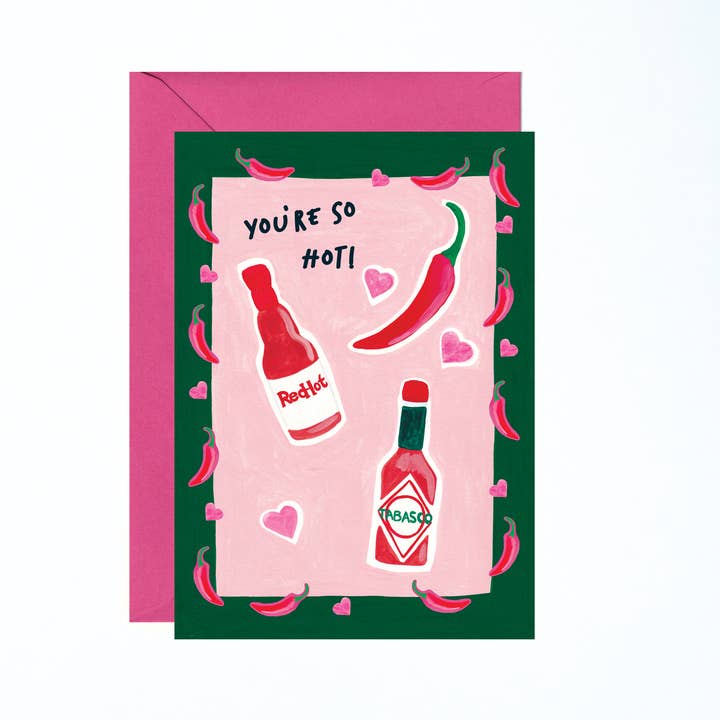 Charlotte Farr Illustrations - Wholesale Love Card - You're So Hot Card