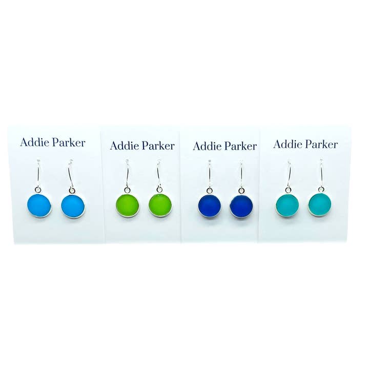 Four Pack Sea Glass Earrings - Silver (SG50) for wholesale by Addie Parker Jewelry