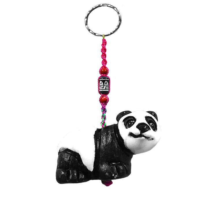 Panda Bear Animal Ceramic Figurine Keychain for wholesale by Pichincha