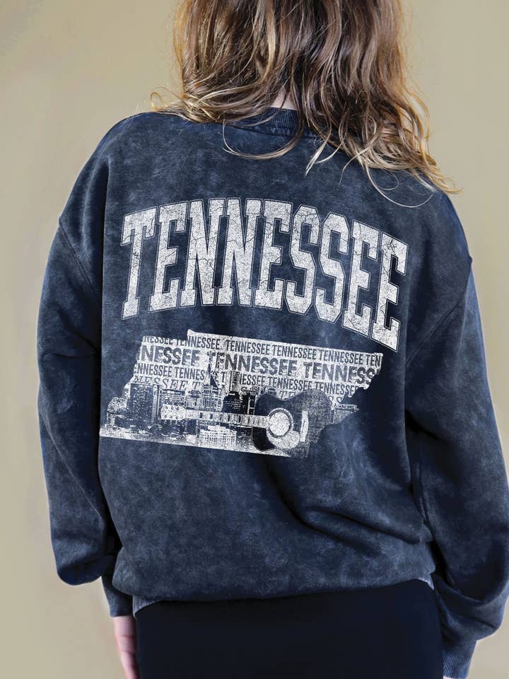 GEBORSTELDE SWEATSHIRTS MET MINERALE PRINT VAN TENNESSEE STATE voor wholesale door Rustee Clothing